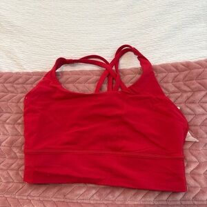 Lululemon energy long line Women's Red Strappy Sports Bra